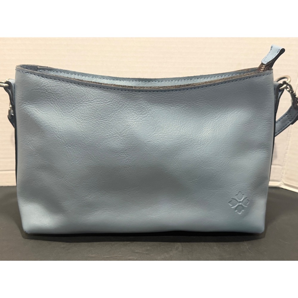 Patricia Nash Light Blue Leather Crossbody Bag Zip Top Shoulder Bag